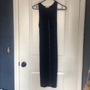 Dark blue bodycon midi dress